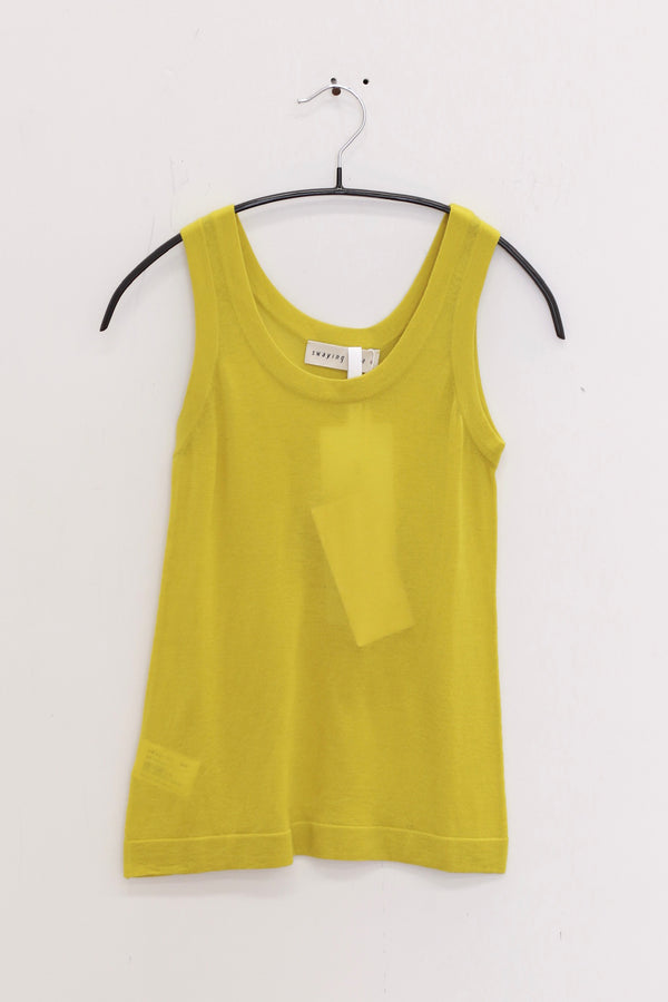 SWAYING 25 Spring/Summer Water-soluble Wool Round Neck Vest SW-SW25SS1T10C2-YCL Primrose Green